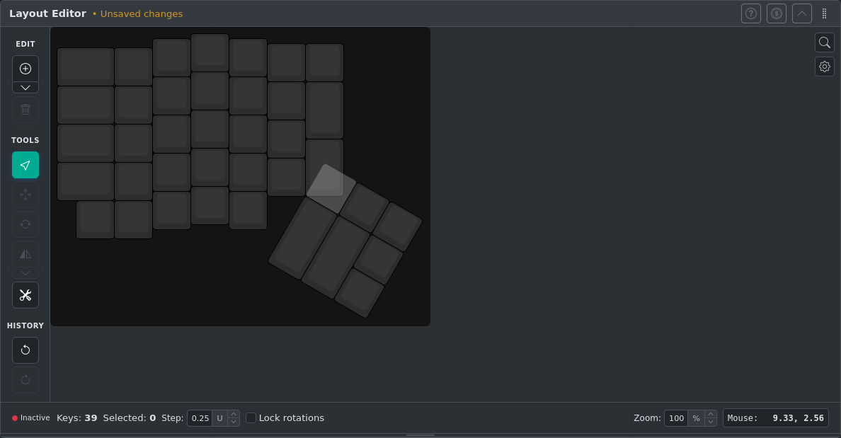 Layout with ghost keys