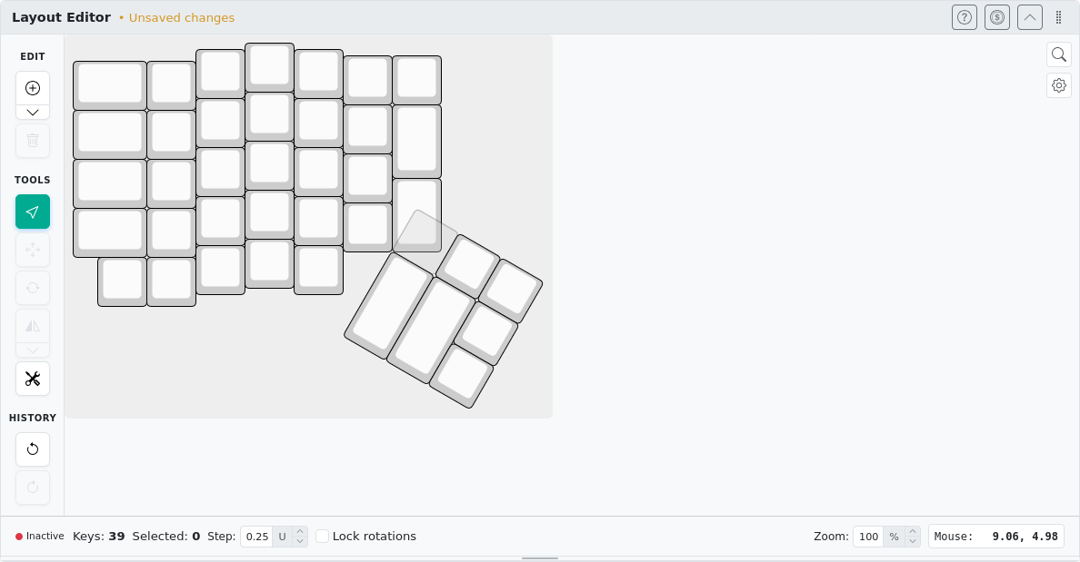 Layout with ghost keys