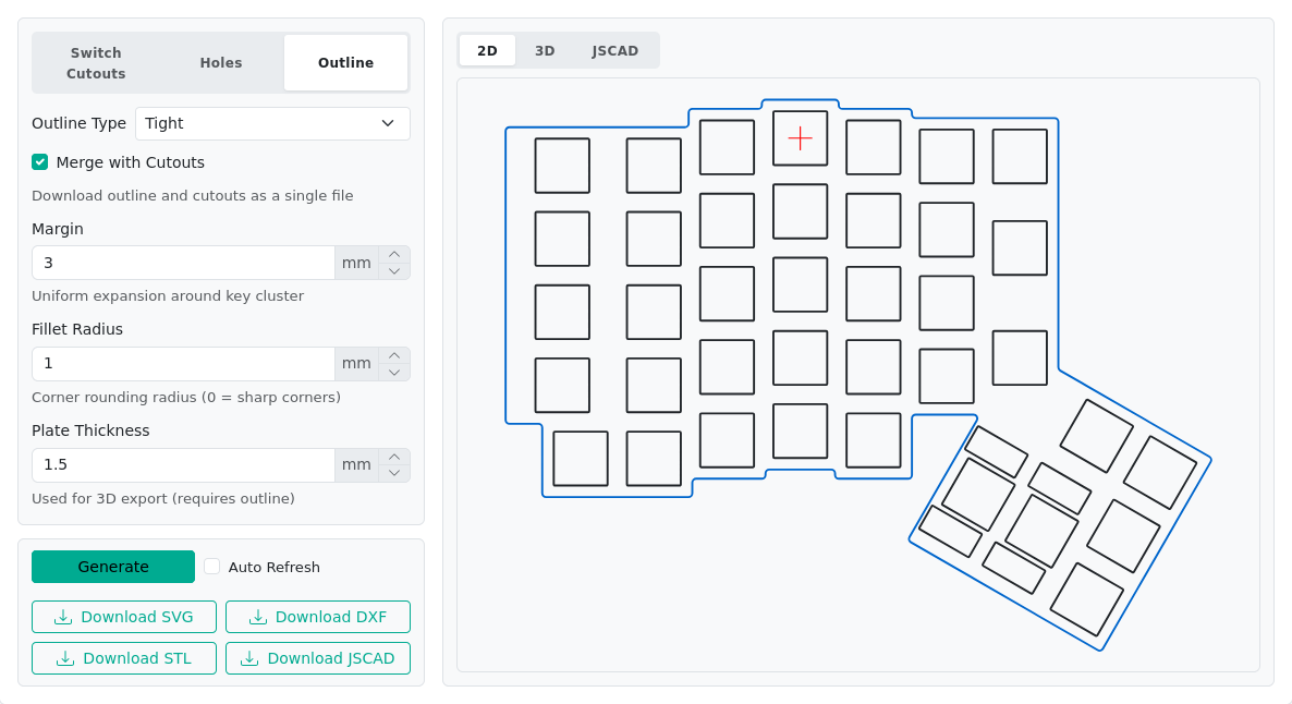 Plate output with ghost keys